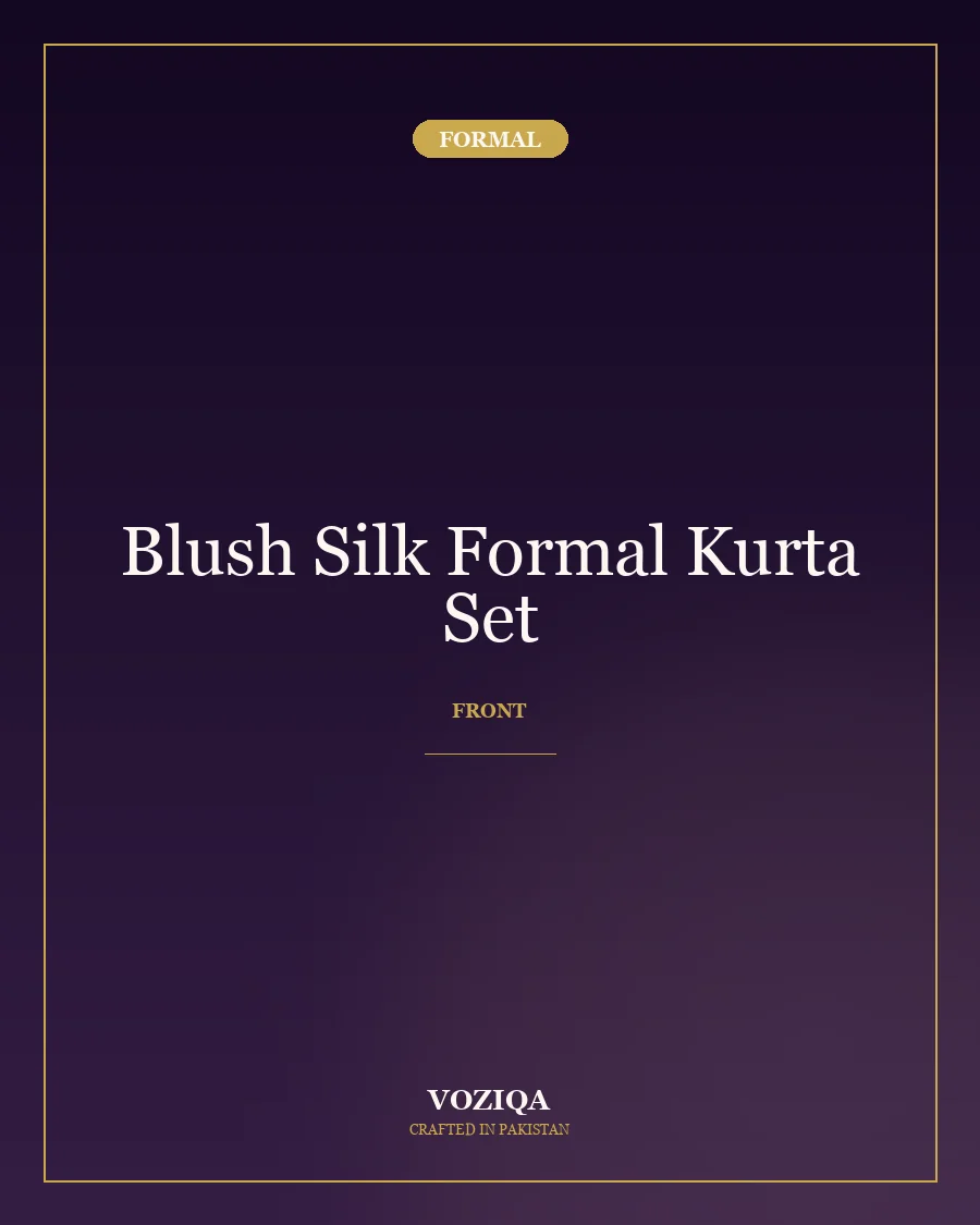 Blush Silk Formal Kurta Set in Blush — view 1