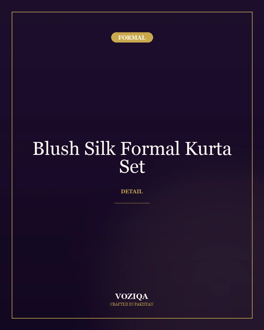 Blush Silk Formal Kurta Set in Blush — view 2