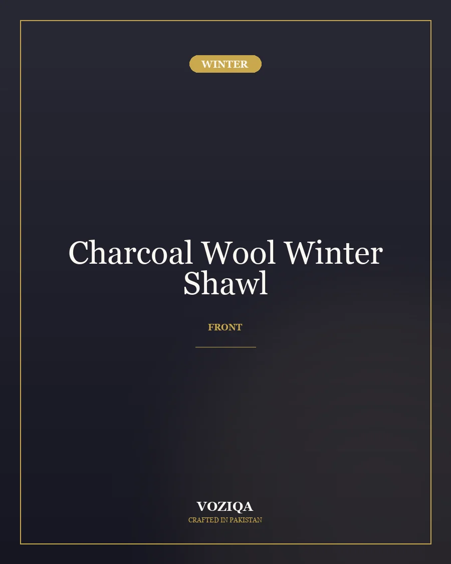 Charcoal Wool Winter Shawl in Charcoal — view 1