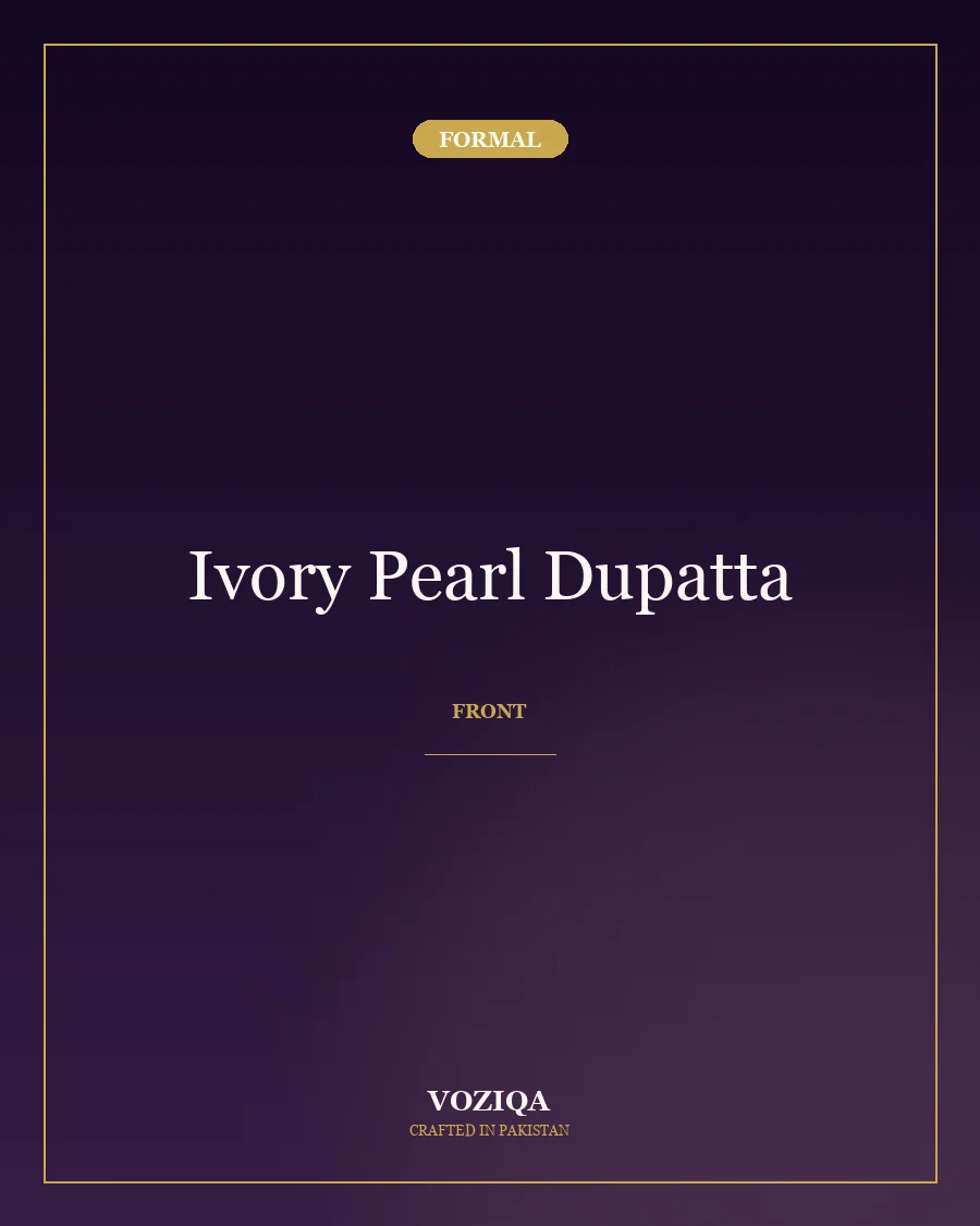 Ivory Pearl Dupatta in Ivory — view 1