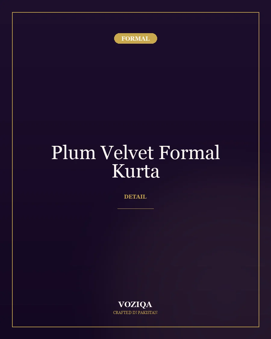 Plum Velvet Formal Kurta in Plum — view 2