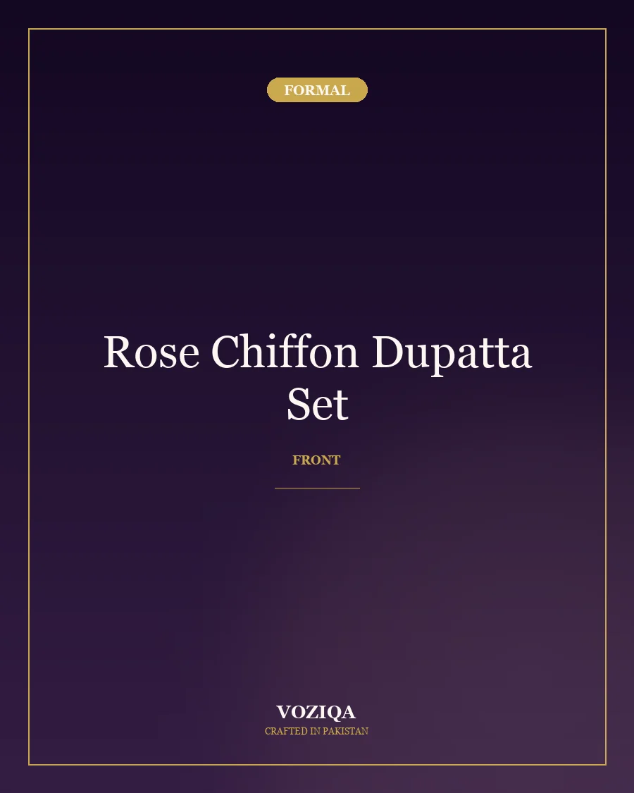 Rose Chiffon Dupatta Set in Rose — view 1