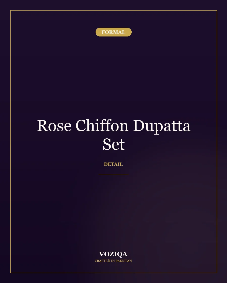Rose Chiffon Dupatta Set in Rose — view 2